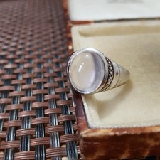 Pink Kunzite 925 Sterling Silver Ring UK Size N US 6.75, Signet Ring 