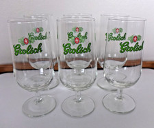 6 Vintage Grolsch Beer Glasses 10 oz Stemmed 25 cl Barware Advertising