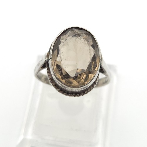 Vintage smoky quartz ring - smoky,