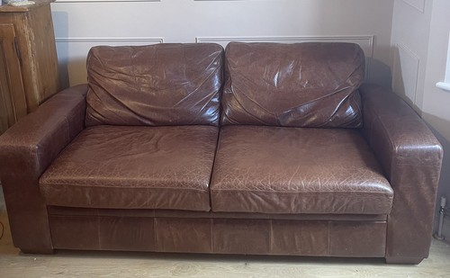 Genuine leather sofa - sofa, bed