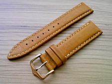 Hirsch Traveller Tan Water Resistant Leather 20mm Watch Strap Gold Buckle