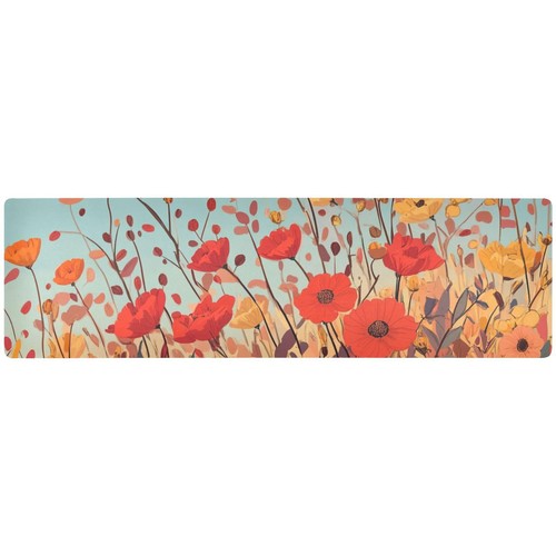Orange poppy flower - flower, turquoise