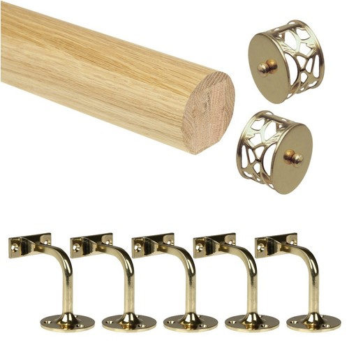 Oak mopstick handrail kit - oak,