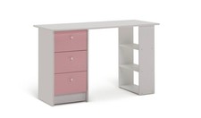 Kids Malibu 3 Drawers Desk - Pink & White