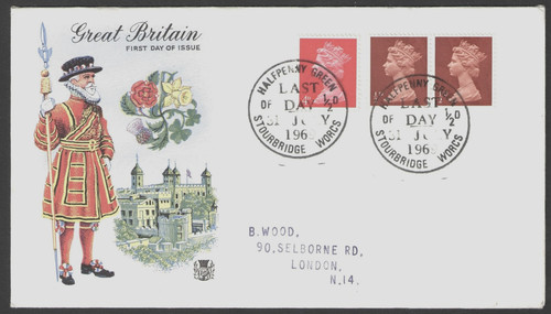 Cover last day uk - day, stamp