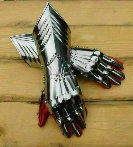 Medieval steel gauntlets - gauntlets, late
