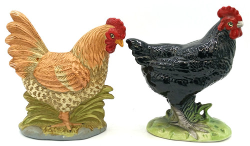 Colourful ceramic chickens - x,