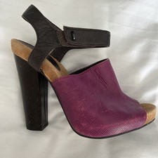 JUICY COUTURE Vintage Size 5 Shoes Purple Heels Boho Hippy Chic SEE DESCRIPTION