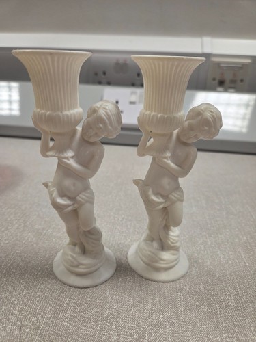 Pair vintage white - vintage, cherub