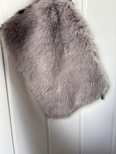 Whistles Faux Fur Black Lilac Purple Evening Bag Clutch Zip