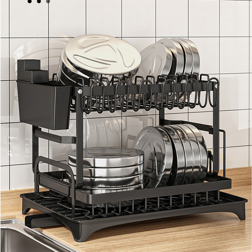 Tier dish drainer rack with - 2,