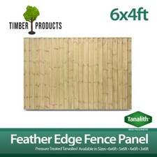 *PACK OF 3* 6x4 Tanalised Pressure Treated Feather Edge Panel Heavy Duty Fence