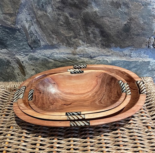African oval wooden bowls - african,