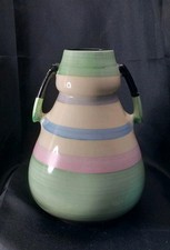 30s VTG Art Deco British Roskyl Pottery 2 handles Vase OR jug multicolour Glaze 