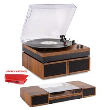 Fenton RP165B Lightwood Record Player With Speakers - Bluetooth & Spare Stylus