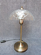 MODERN MUSHROOM STYLE TABLE LAMP GLASS METAL BASE FREE STANDING