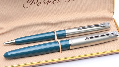 Parker teal fountain pen - parker, 51