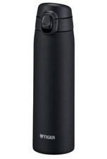 Japanese Tiger Vacuum Water Bottle 500ml One Touch Mug Stone Black New