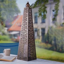 Battery Powered Pyramid Lamp Garden Light Luxform Moroccan Luxor Style IP44 60cm