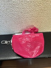 IKEA Knolig Mini Zipper Coin Keychain Bag Tote Key Holder Pink