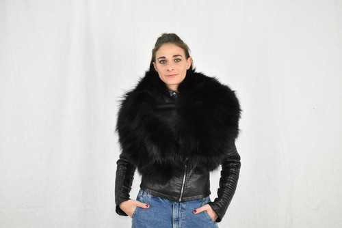 Fur stole black fox - |,