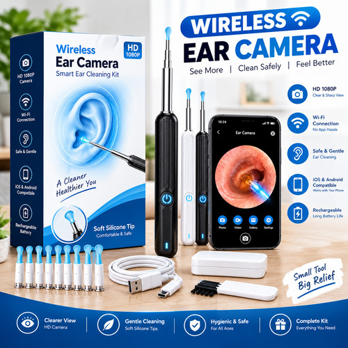 Ear wax remover camera wifi - camera,