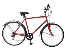 Professional City 700c Mens Hybrid 6 Speed 22" Frame Red Commute Bike Bicycle