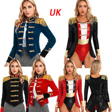 UK Women Circus Jacket Velvet Victorian Coat Ringleader Festival Outfit Costume