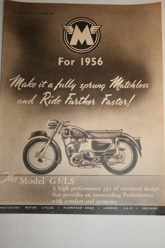 1955 advert for matchless - 1955,