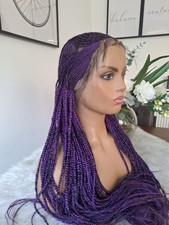 Detailed Conrow Braid Wig In Black And Purple Mix