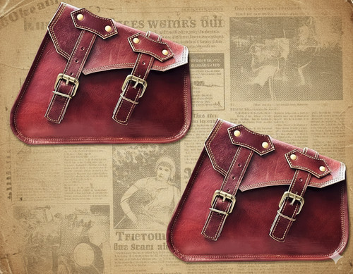 Leather saddle bags saddlebag - leather,