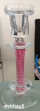 Vintage Langham Glass Pink Twist Stem Candlestick