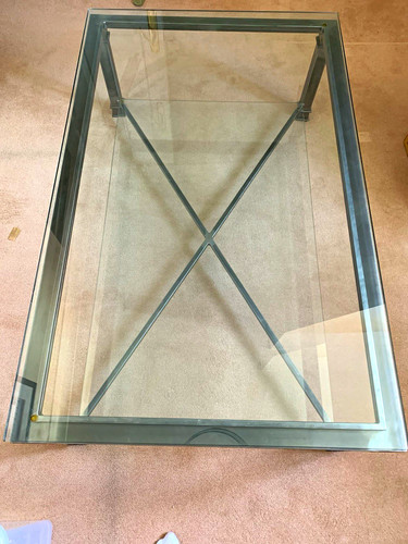 Clear glass top coffee table - glass,