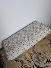 RECLAIMED CROCHET Extra Long Knitted Cream END BED COVER BEDSPREAD Or Blanket 
