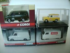 4 x Corgi Trackside Vans Ford Transit Securicor Ross Van Sunblest Van