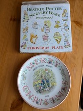 Wedgwood Beatrix Potter Nursery Ware 1990 Christmas Plate + Box – Rare