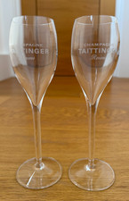 2 x TATTINGER REIMS CLASSIC CHAMPAGNE FLUTES GLASSES COCKTAIL BAR