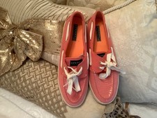 Ladies Sperry coral sequin