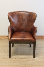 Vintage John Lewis Timothy Oulton Halo Brown Distressed Leather Captains Chair