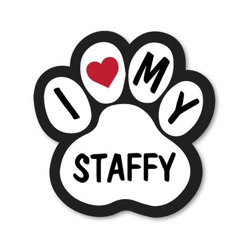 Love staffy car van lorry - love,