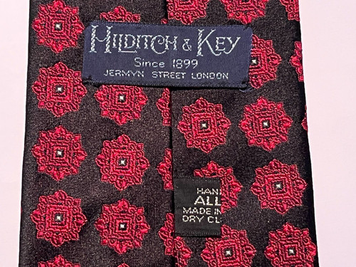 Hilditch key silk tie black - key,