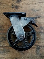Vintage style Industrial metal castors with cast iron caster wheel