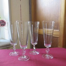 4 Champagne Flutes In Crystal