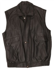 Vintage Mens Leather Gilet IT