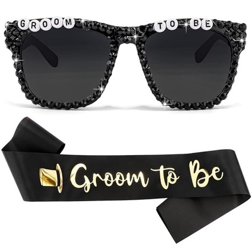Groom glasses sash - groom,