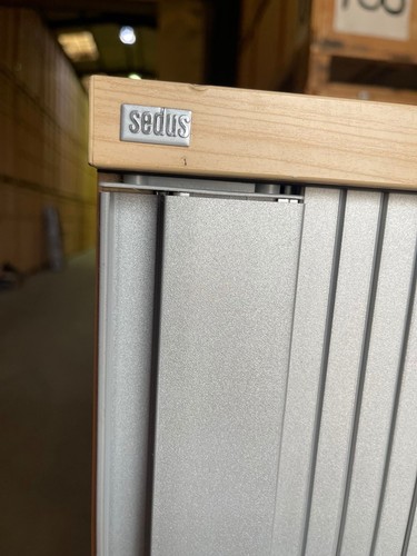 Wooden tambour cupboard with - tambour,