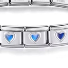 Blue heart 9mm Italian Charm
