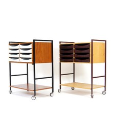 1 of 2 Retro Vintage Danish Office Filing Cabinet Chest Mid Century Modern 1970s