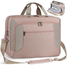 17.3 inch women's laptop bag briefcase work bag shoulder bag pink