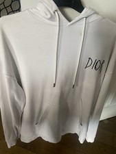 Dior Raymond Pettibon White Embroidered Logo Hoodie Unisex Size 2XL Genuine 